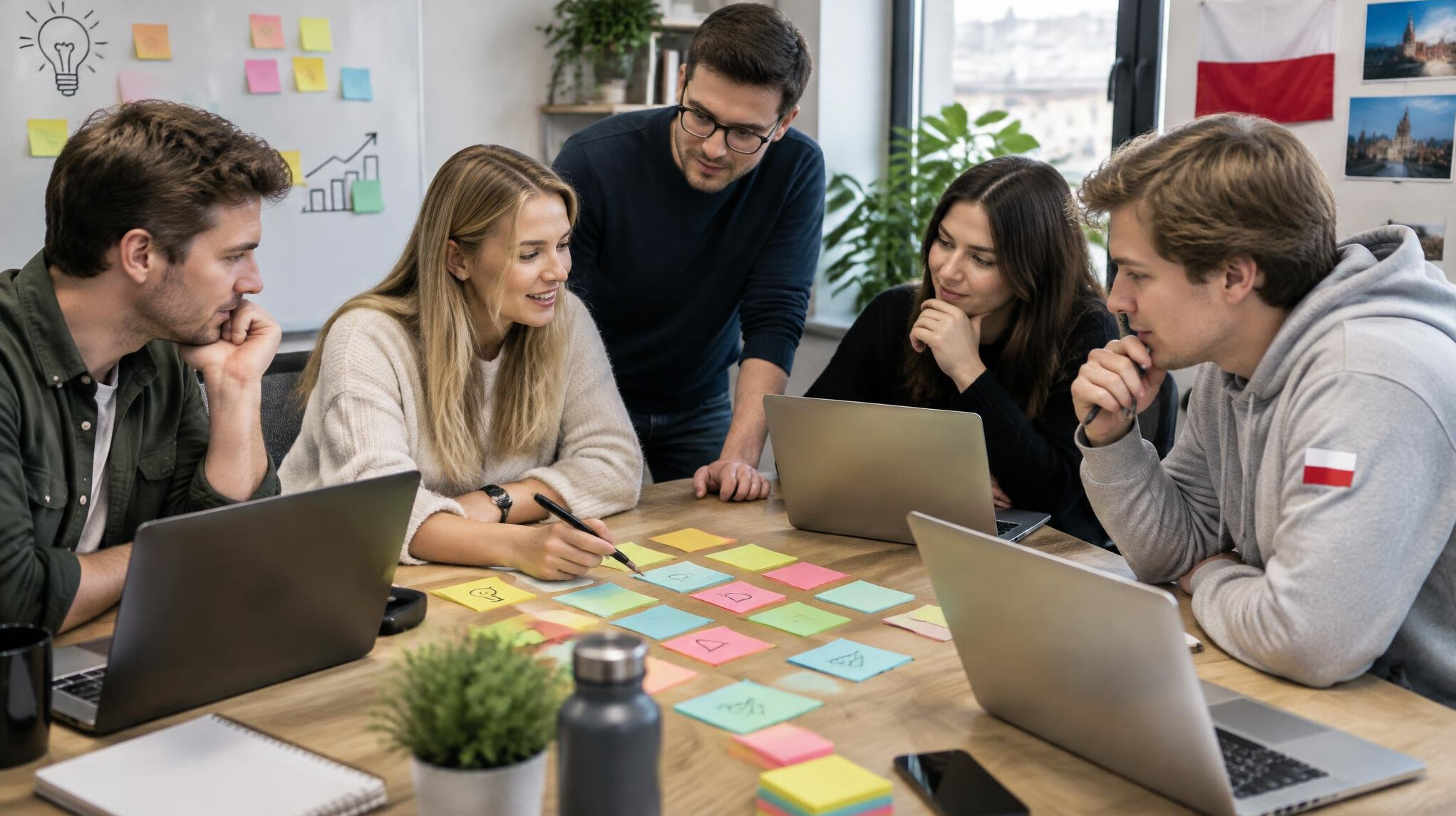 Creative team working together on content ideas